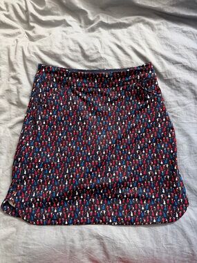 Peter Millar Alice Petal Hem Golf Skort "Putting Club" Print XS EUC